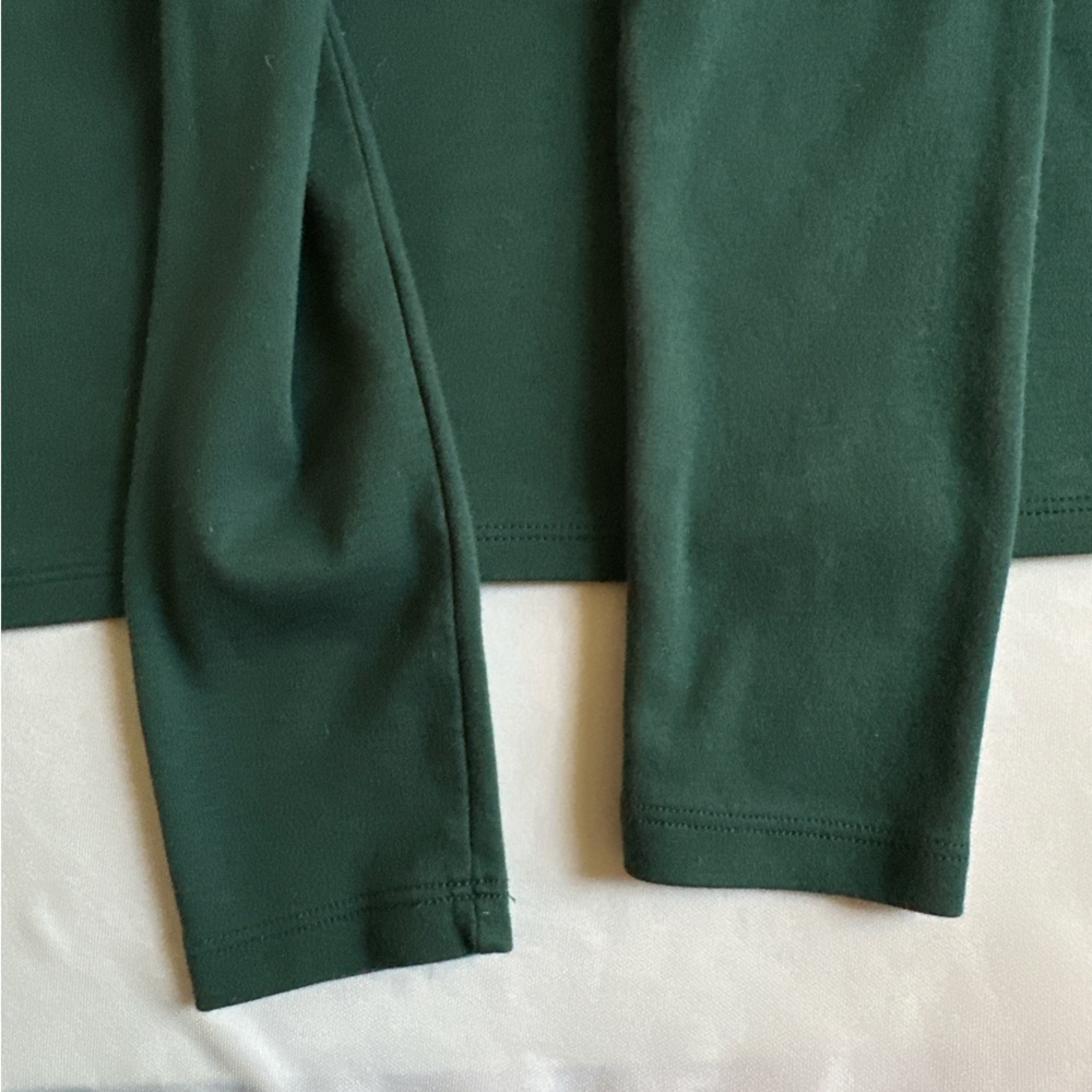 L.L. Bean Dark Green Supima Cotton Women’s Dark Green Turtleneck Top - Picture 11 of 13